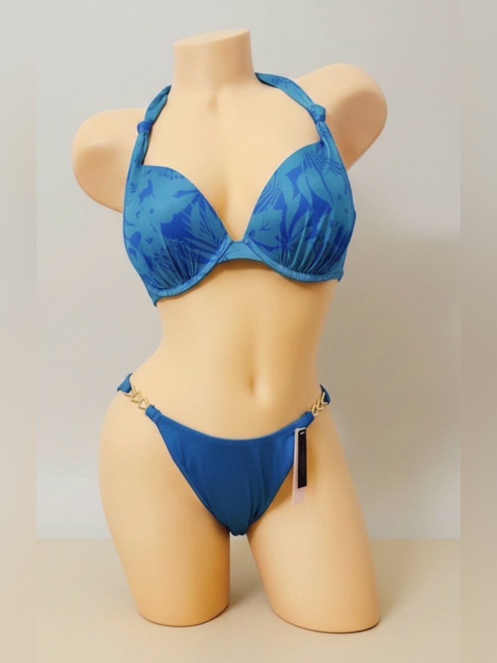 Victoria’s Secret Knotted Sexy Tee Push-Up Swim Top & Bikini Chain Bottom M